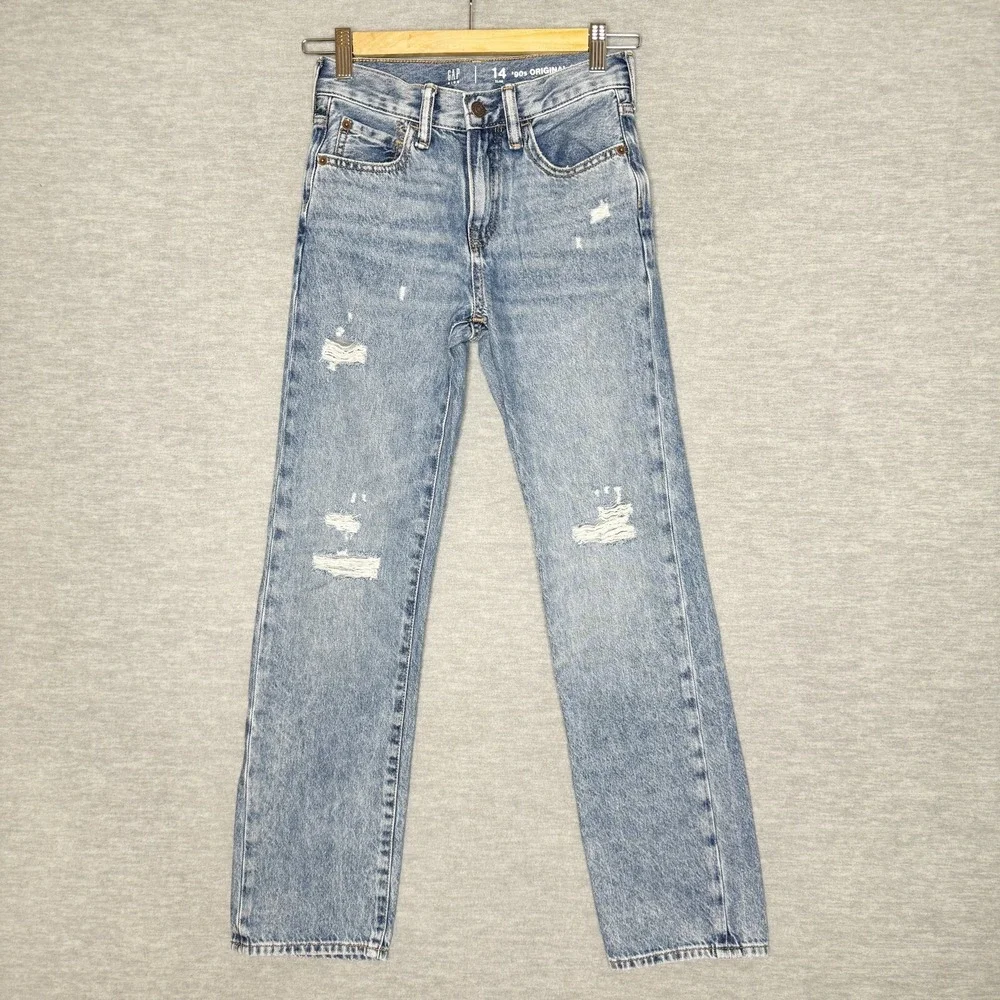 Gap Kids '90s Original Straight Jeans Adjustable Waist Size 14 Slim Boy's